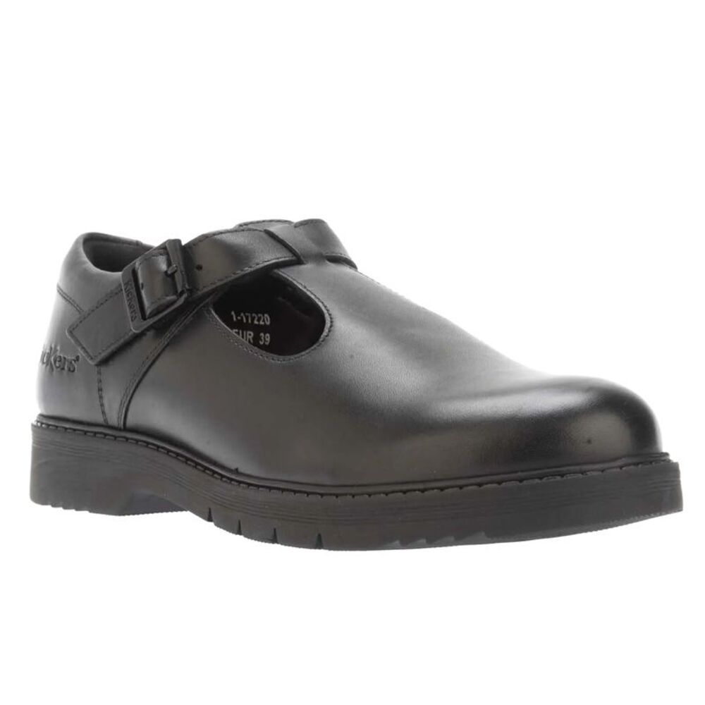Kickers Womens/Ladies Finley Leather T-Bar Shoes / Black